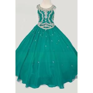 NEW LITTLE ROSIE girl's long pageant dress in mint